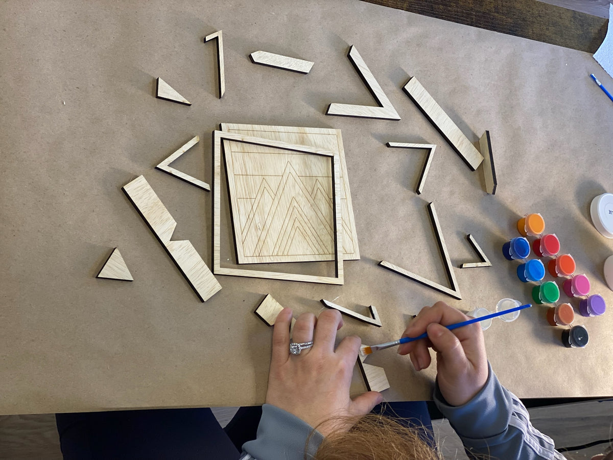 Wood Mosaic Puzzle: In - Person Workshop Westwood, NJ - The Crafty Kit