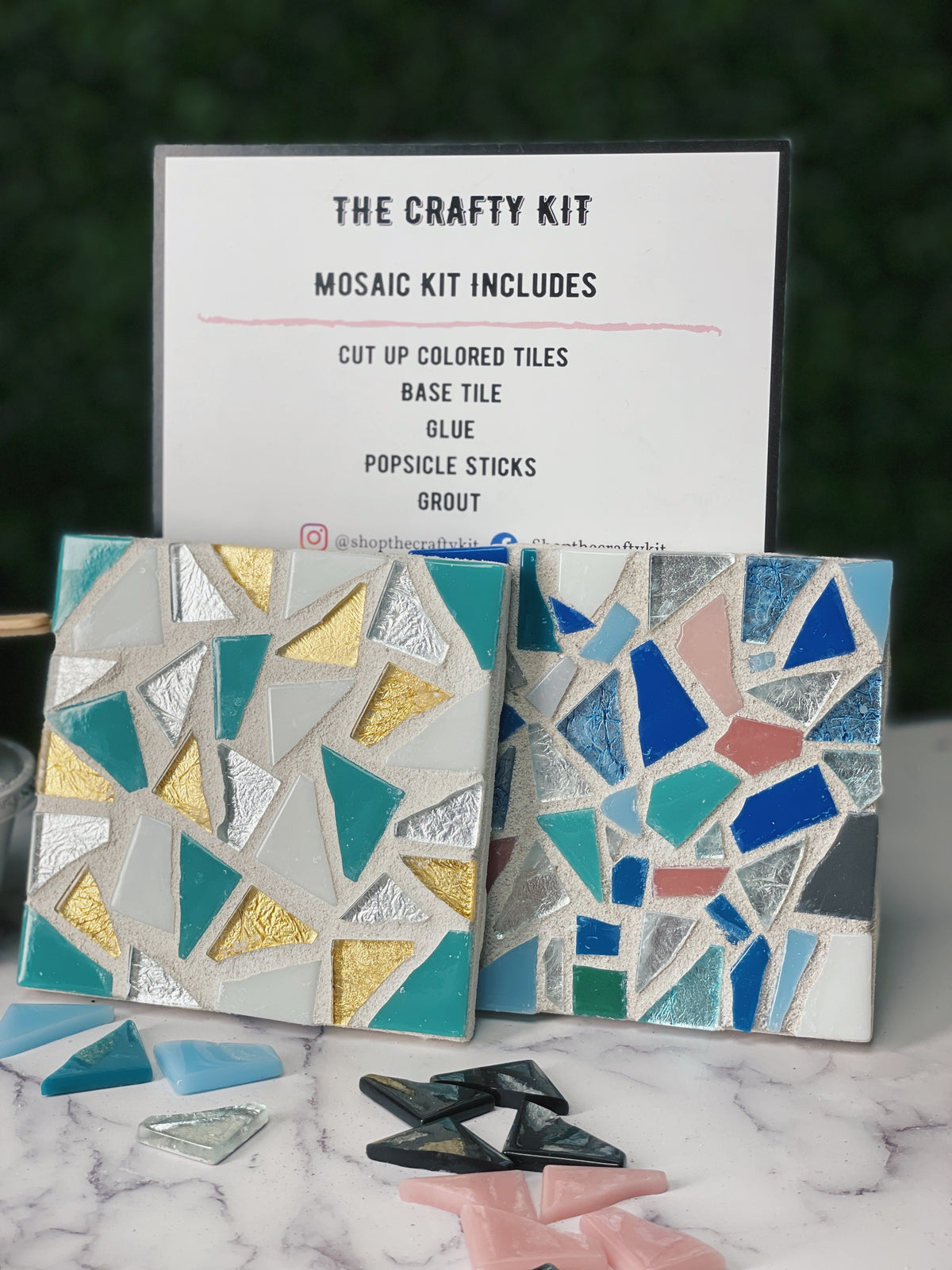 Mosaic coaster kit DIY craft kit Coloured Glass Kit Craft for Kids